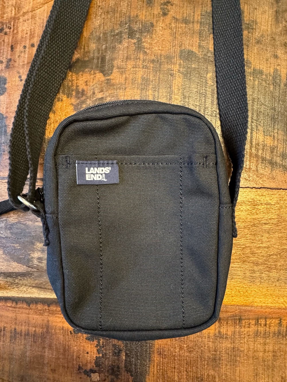Lands’ End Black Canvas Crossbody Bag - NWOT